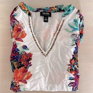 Nicole by Nicole Miller Tropical Blouse - Size S